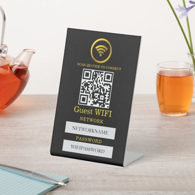 Wifi Password and Network Personalized  Sockelschild (In SItu)