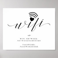 Wifi Password Calligraphy Script-Hochzeitszeichen