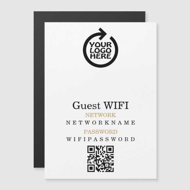 WiFi Password Logo Network Personalisierter QR-Cod Magnetkarte (Vorne/Hinten)