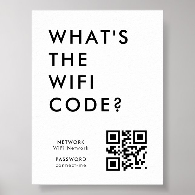 Wifi Password | QR Code Scan to Connect  Poster (Vorne)