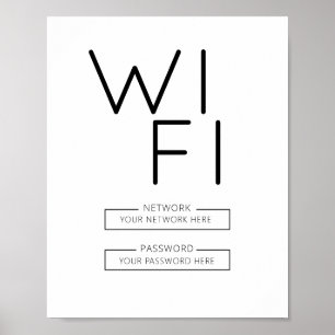 WiFi Password Sign" Zuhause, Office oder Business Poster