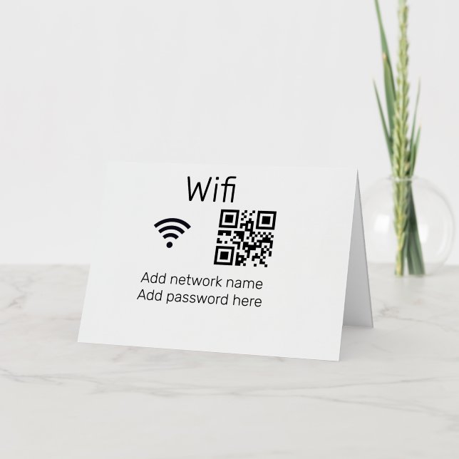 Wifi Passwort-Zeichen hinzufügen Q R Code hier Det (Vorderseite)