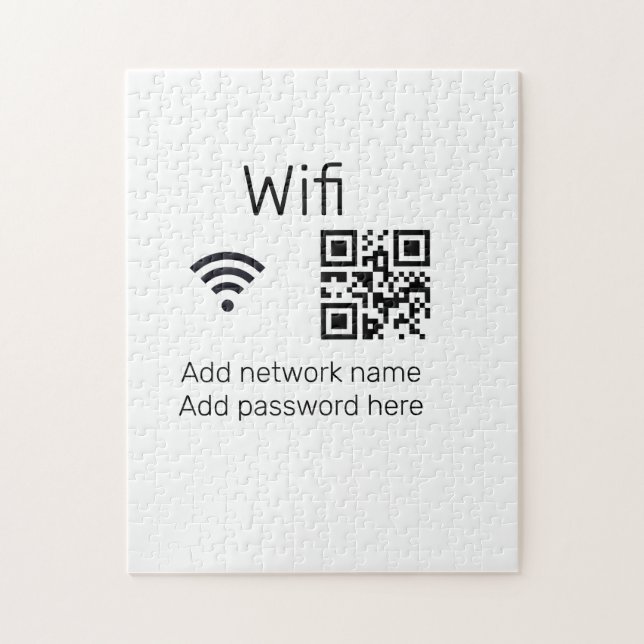 Wifi Passwort-Zeichen hinzufügen Q R Code hier Det (Vertikal)