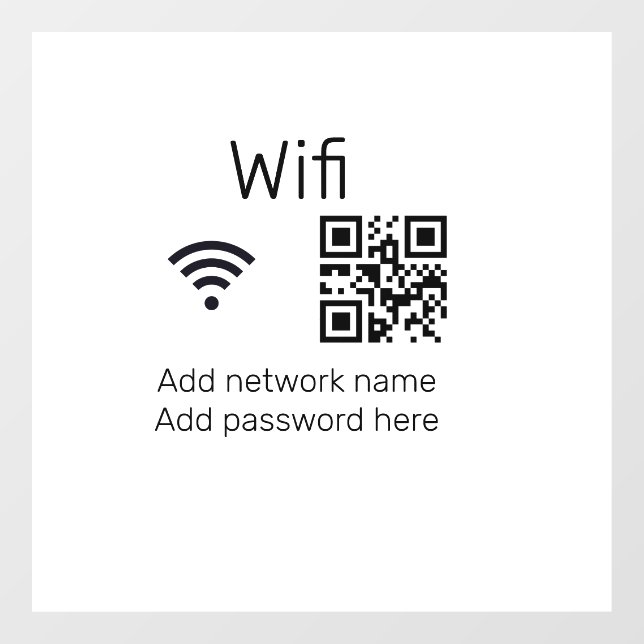 Wifi Passwort-Zeichen hinzufügen Q R Code hier Det Fensteraufkleber (Blatt)