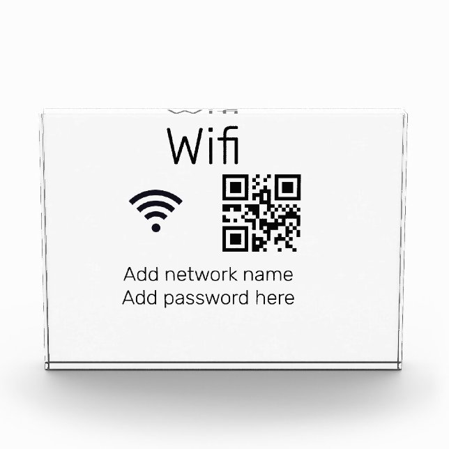 Wifi Passwort-Zeichen hinzufügen Q R Code hier Det Fotoblock (Vorderseite)