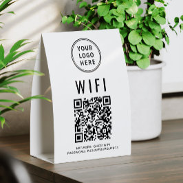 WiFi QR Code Business Logo Tischaufsteller