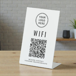 Wifi-QR-Code Geschäft-Logo Scannen zum Verbinden Sockelschild
