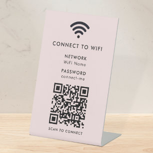 Wifi QR-Code   Netzwerkkennwort rot Sockelschild