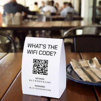 Wifi QR Code Password and Network Personalized  Tischaufsteller