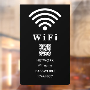 Wifi-QR-Code-Passwort   Scanne zum Verbinden Schwa Fensteraufkleber