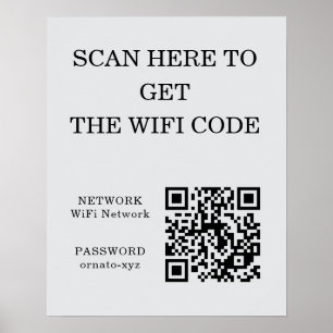 WiFi QR Code Poster Gray - nach Zugriff suchen