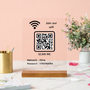 WiFi QR Code Scan Me Melden Sie sich an unserem Wi Acrylschild