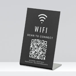 Wifi QR-Code-Scan zur Verbindung von Schwarz Sockelschild