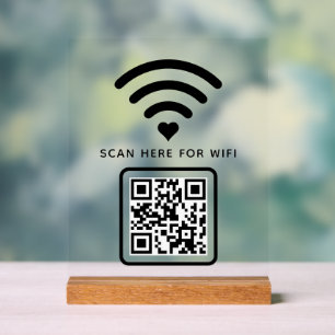 WiFi QR-Code scannen, um selbstklebende Verbindung Acrylschild
