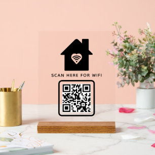 WiFi QR-Code scannen, um selbstklebende Verbindung Acrylschild