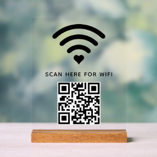 WiFi QR-Code scannen, um selbstklebende Verbindung Acrylschild