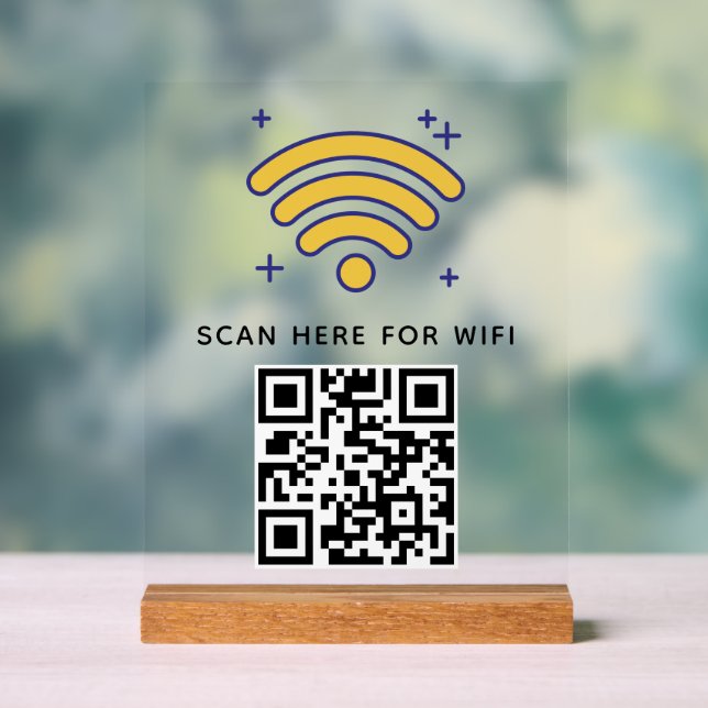 WiFi QR-Code scannen, um selbstklebende Verbindung Acrylschild (Neutral)