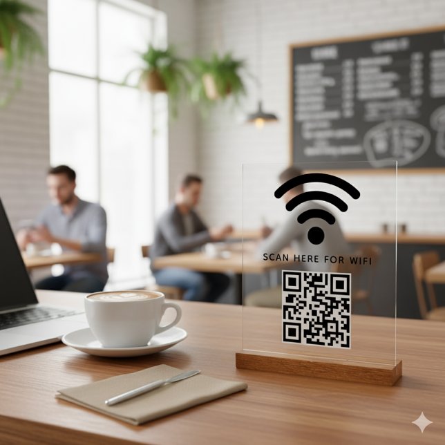 WiFi QR-Code scannen, um selbstklebende Verbindung Acrylschild (Von Creator hochgeladen)