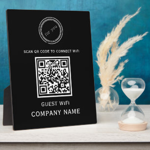 Wifi QR-Codekennwort und Netzwerkname Schwarz Fotoplatte