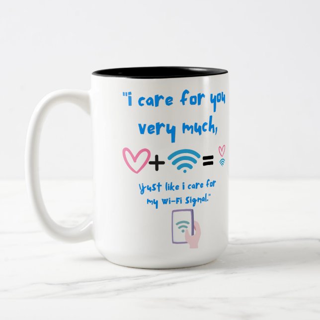 WIFI QUOTE ZWEIFARBIGE TASSE (Links)