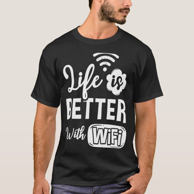 WiFi Router Internet Password Quotes Computer Worl T-Shirt (Vorderseite)