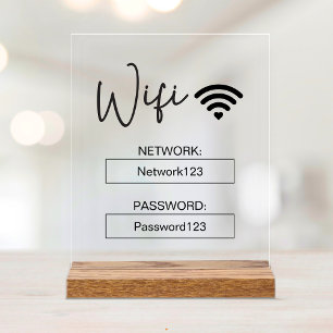 Wifi-Schild Wifi-Passwort Acryl-Tischschild Acrylschild