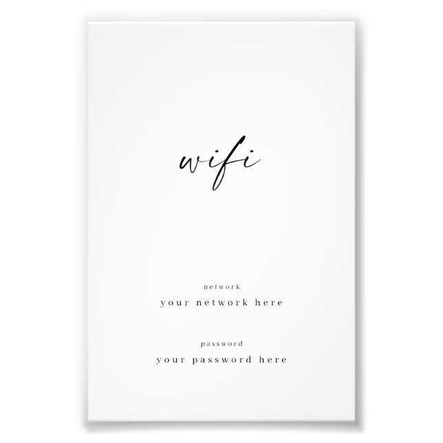 Wifi-Signatur für das Gästezimmer 4x6 Framable Fotodruck (Vorne)