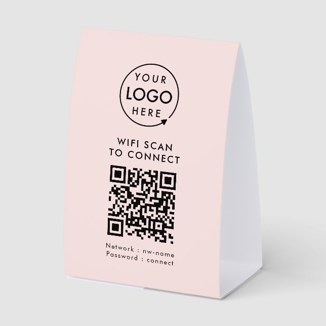  WiFi Table Tent | Network QR Paper Tabletop Sign Tischaufsteller (Vorderseite)