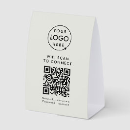  WiFi Table Tent | Network QR Paper Tabletop Sign Tischaufsteller