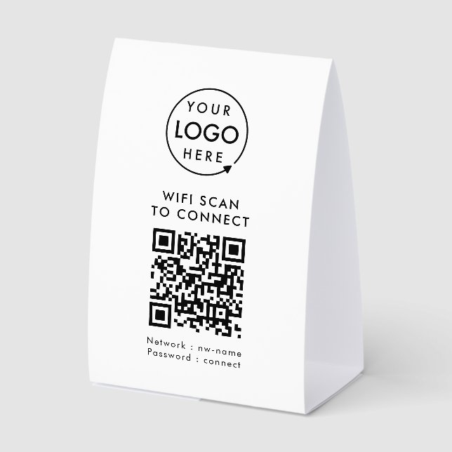  WiFi Table Tent | Network QR Paper Tabletop Sign Tischaufsteller (Vorderseite)