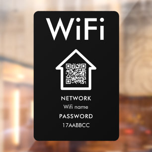 WiFi-Verbindung Scan to Connect Guest Room Black Fensteraufkleber