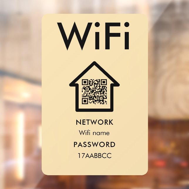 WiFi-Verbindung | Scan to Connect Guest Room Fensteraufkleber (Blatt 2)