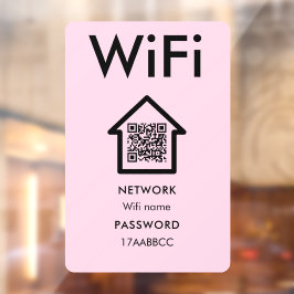 WiFi-Verbindung | Scan to Connect Guest Room Pink Fensteraufkleber