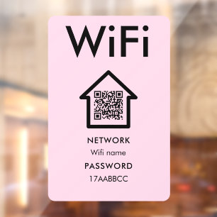 WiFi-Verbindung Scan to Connect Guest Room Pink Fensteraufkleber