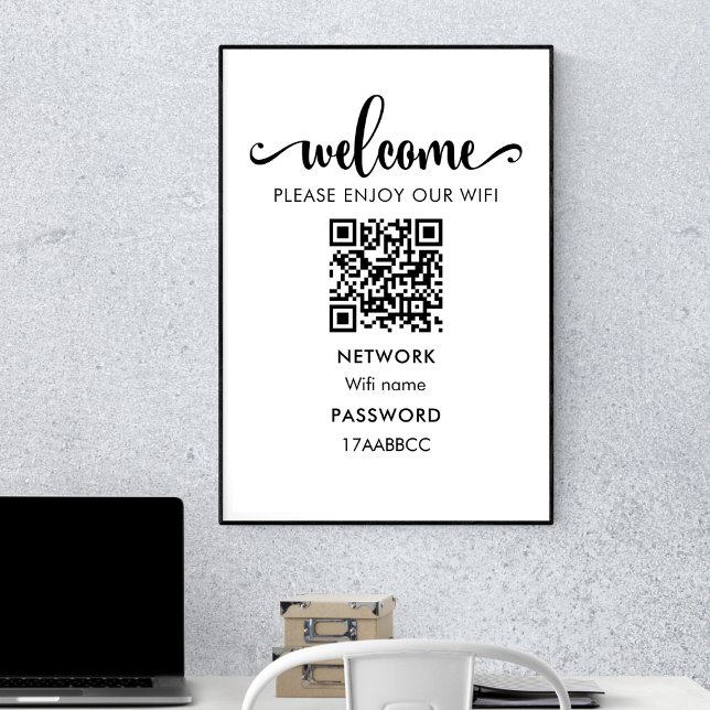  WIFI Welcome QR Code | Please Enjoy Our Wifi Poster (Von Creator hochgeladen)