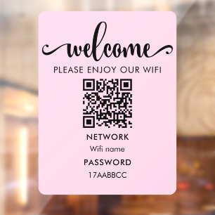 WIFI Willkommens-QR-Code Bitte genießen Sie unse Fensteraufkleber