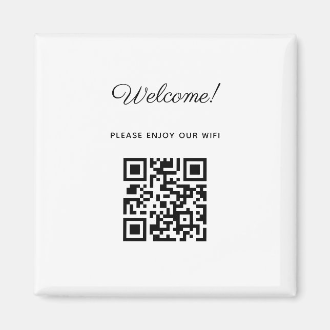 WIFI-Willkommensschild mit QR-Code  Magnet (Vorne)