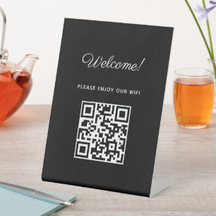 WIFI-Willkommensschild mit QR-Code  Sockelschild