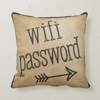Wifie Passwort-Vintage Leinwand Kissen