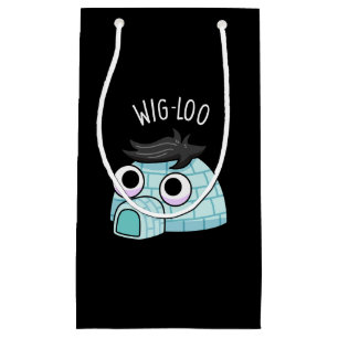 Wig-loo Lustige Iglu-Wortspiel Dunkler Hintergrund Kleine Geschenktüte