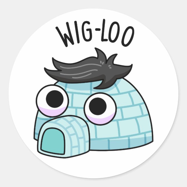 Wig-loo Lustiger Iglu-Reim  Runder Aufkleber (Vorderseite)