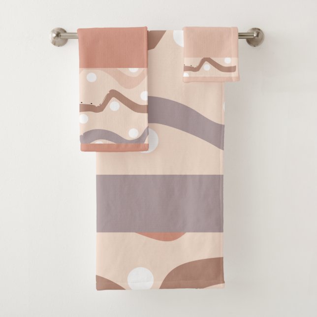 Wiggly Brown Line Badhandtuch Set (Insitu)