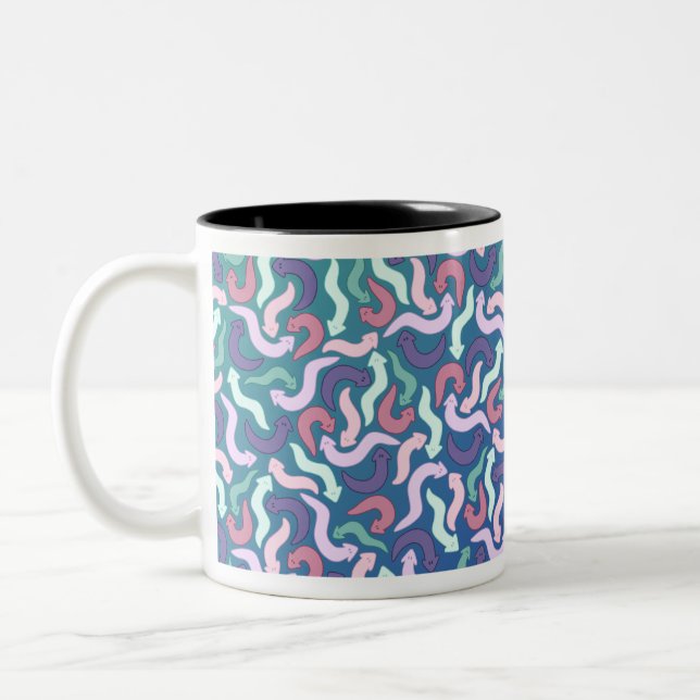 Wiggly Planaria Zweifarbige Tasse (Links)