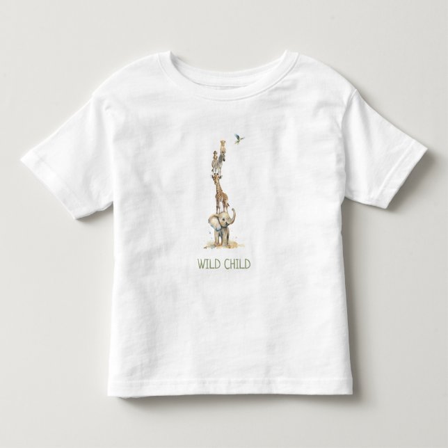 WiILD KIND Jungle Safari Tiere Kleinkind T - Shirt (Vorderseite)