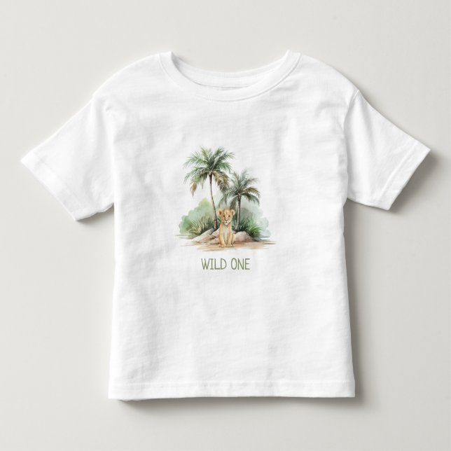 WiILD ONE Jungle Safari Löwe Kinder Kleinkind T-shirt (Vorderseite)