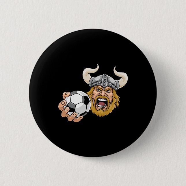 Wiking Fußball Ll Cartoon Charakter Mann  Button (Vorderseite)