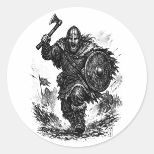 Wiking-Kriegeransturm – Tintenschlacht Runder Aufkleber