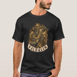 Wiking Valhalla-Porträt Nordische Mythologie Wikin T-Shirt