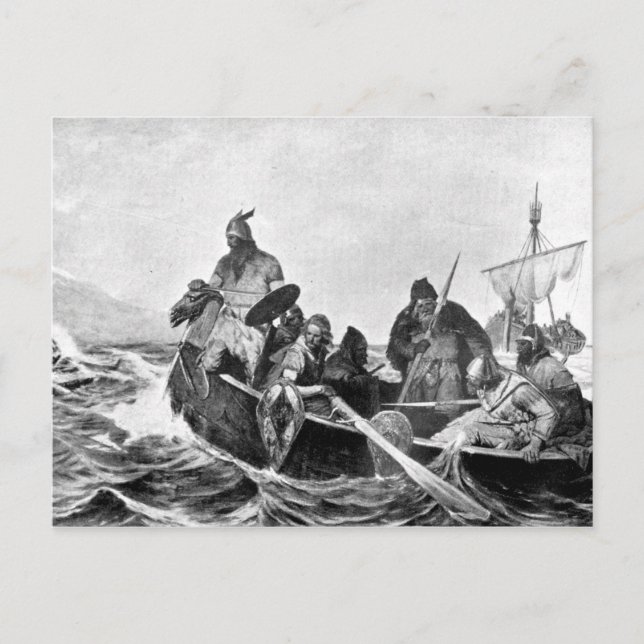 Wikinganlandung in Island (1909) Postkarte (Vorderseite)