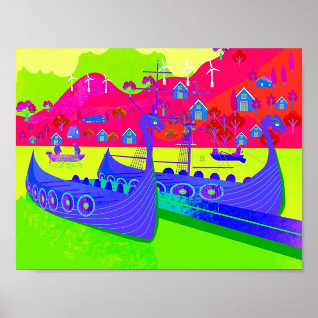 Wikingboote Norwegen Poster (Vorne)
